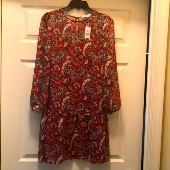 Shimmer Paisley Flounce Dress NWT Size XS - Picture 5 of 6
